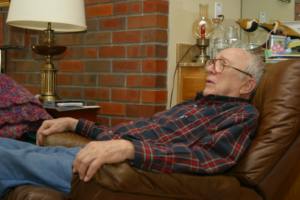 Grandpa sleeping in his easy chair.